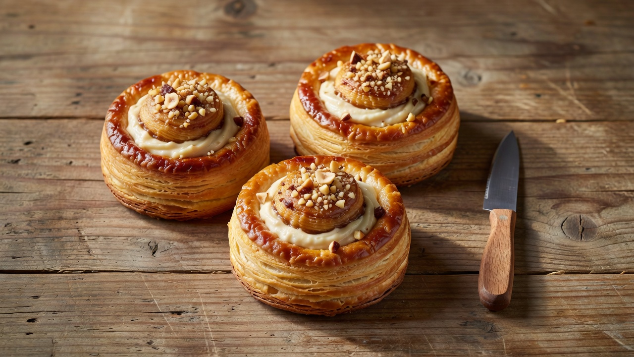 Escargot feuilleté praliné